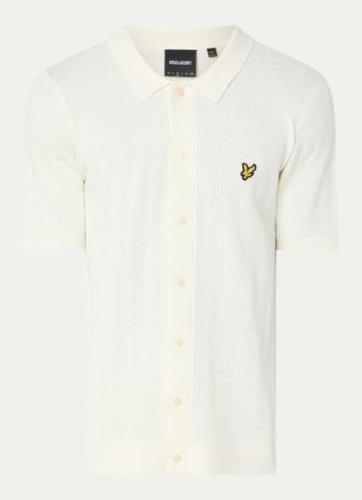 Lyle & Scott Fijngebreide regular fit overhemd met textuur en logobord...