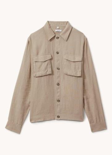 Reiss Viera regular fit overshirt van linnen