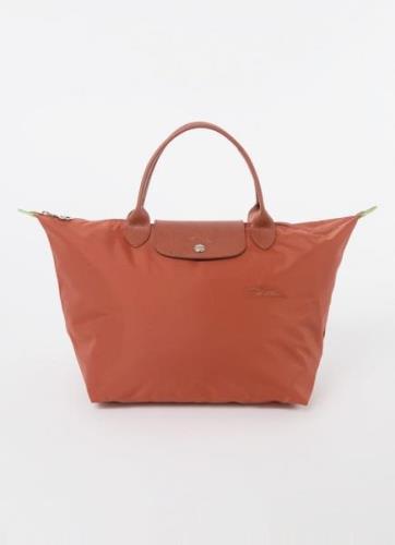 Longchamp Le Pliage Green handtas M met leren details