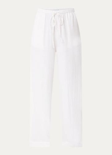 Neo Noir Lissabon high waist straight fit pantalon in linnenblend