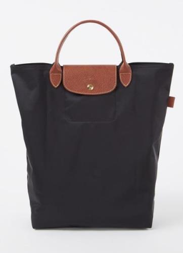 Longchamp Le Pliage Original handtas M met leren details