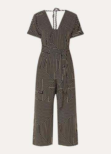 Whistles Loose fit jumpsuit met streepprint en strikceintuur