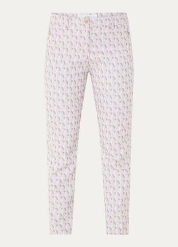 BRAX Maron high waist slim fit pantalon met grafische print