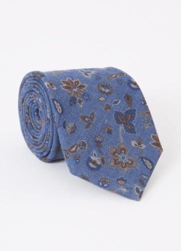 Profuomo Stropdas van wol met bloemenprint