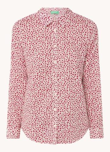 Benetton Blouse met print en stretch