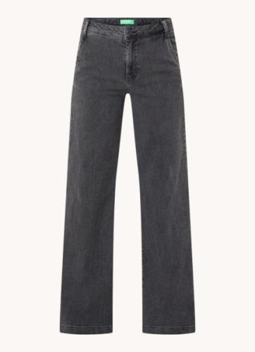 Benetton High waist wide leg jeans met stretch