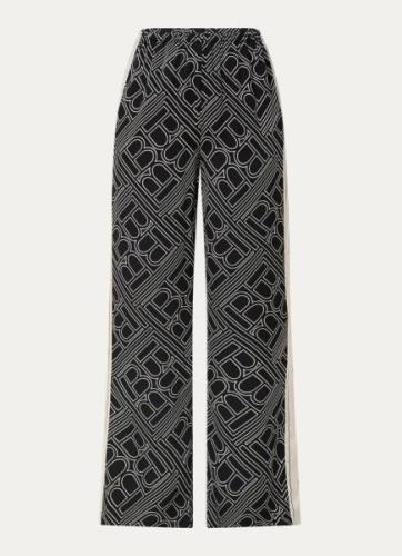 Bruuns Bazaar Rina high waist wide fit pantalon met logoprint en steek...