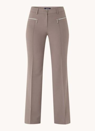 Gardeur Mid waist straight fit pantalon met ritszakken en persplooi