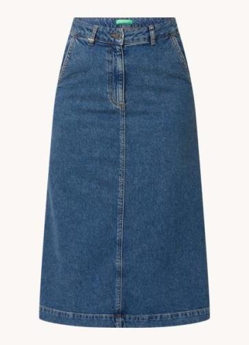 Benetton Midi rok van denim met steekzakken