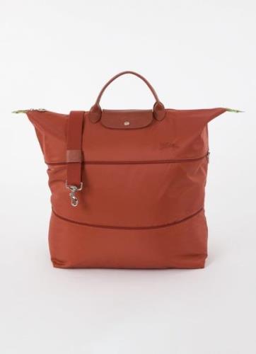 Longchamp Le Pliage Green vergrootbare reistas met leren details