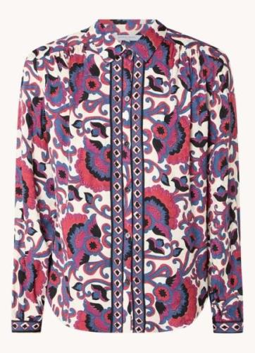 Gerard Darel Blouse van satijn met bloemenprint