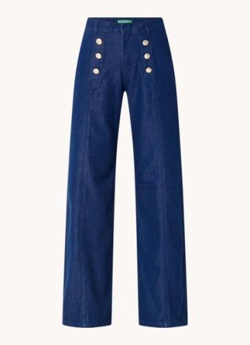 Benetton High waist wide leg jeans in lyocellblend met donkere wassing