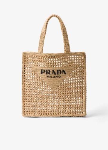 Prada Shopper van crochet met logo