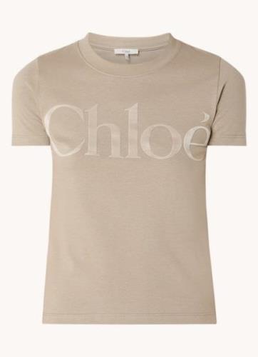 Chloé T-shirt met flock logoprint