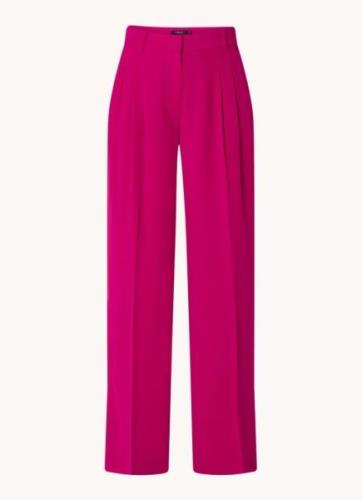 Claudia Sträter High waist wide fit pantalon met steekzakken