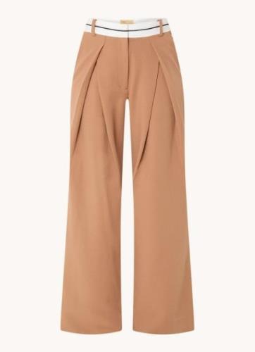 JOSH V Coco high waist wide fit pantalon met steekzakken