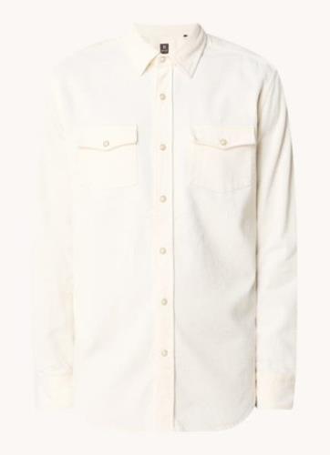 Boggi Milano Regular fit overshirt van corduroy met borstzak