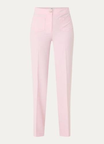 Fifth House Cole high waist straight fit pantalon met gemêleerd dessin