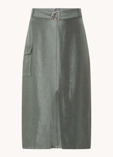 Aaiko Varya midi rok met split en glanzende finish