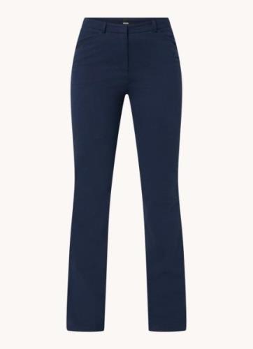 HUGO BOSS Mid waist flared fit pantalon met steekzakken