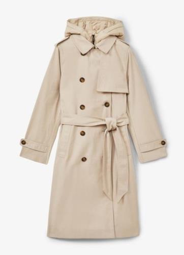 Reiss Azura double-breasted trenchcoat met afneembare capuchon