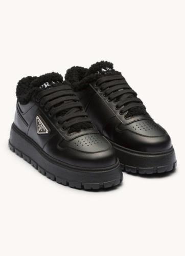 Prada Sneaker van leer met logo