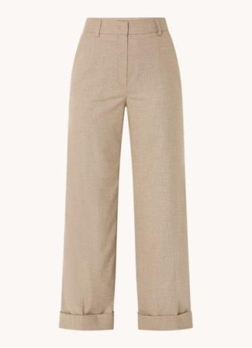 Claudia Sträter High waist wide fit pantalon met steekzakken