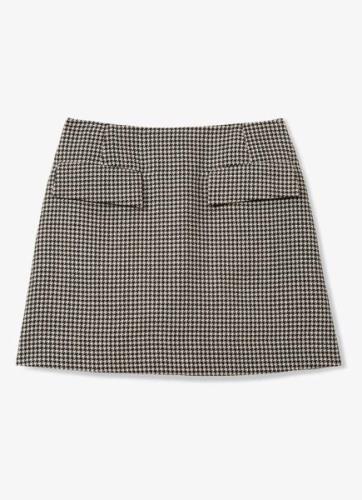 Reiss Minnie mini rok van wol met pied-de-poule dessin