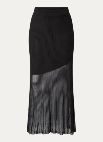 HUGO BOSS Sarenny semi-transparante midi rok met ribstructuur