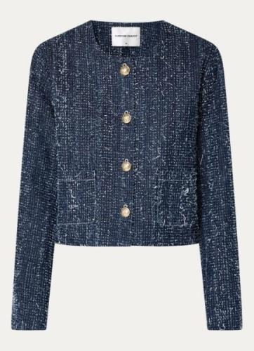 Fabienne Chapot Davis jack van denim met tweed-look en opgestikte zakk...