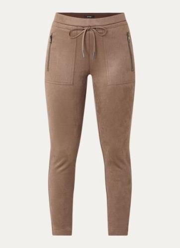 OPUS Elvina mid waist skinny fit broek met trekkoord