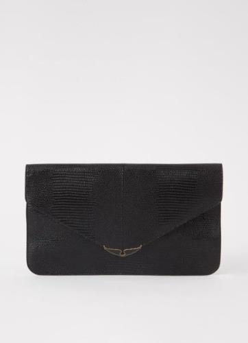 Zadig&Voltaire Borderline clutch van kalfsleer met structuur