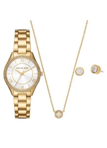 Michael Kors Lauryn horloge met ketting en oorknopjes in set van 3 MK4...