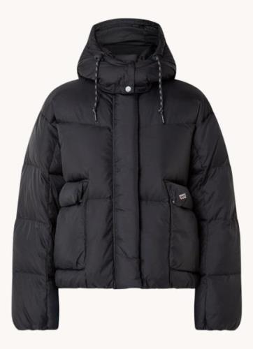 Levi's Western Bubble puffer jack met donsvulling en afneembare capuch...