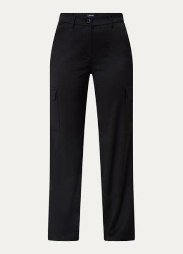 Gardeur Faja high waist straight fit cargobroek met steekzakken