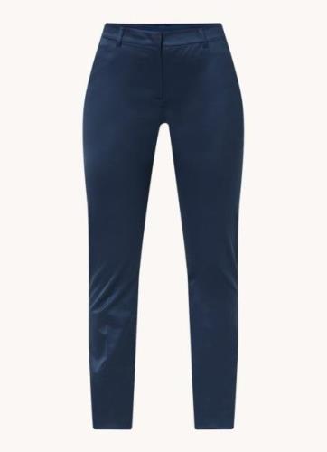 Expresso High waist slim fit pantalon van satijn met steekzakken