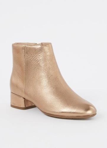 Dune London Pippie enkellaars van leer met metallic finish