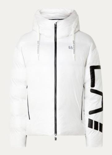 Emporio Armani Puffer jack met logoprint en capuchon