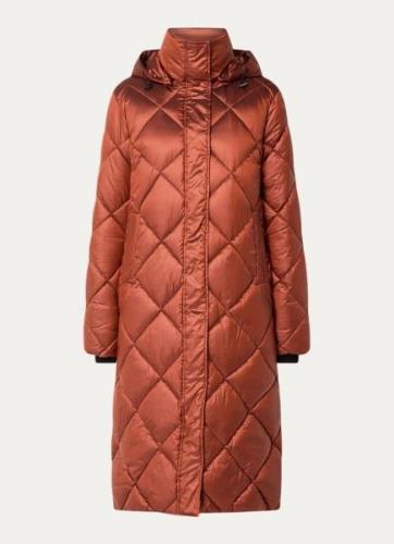 Claudia Sträter Diamond longline gewatteerde parka met quilt patroon e...