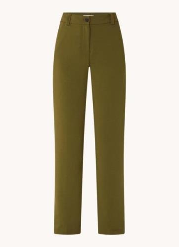 Modström Gale high waist straight fit pantalon met steekzakken en pers...