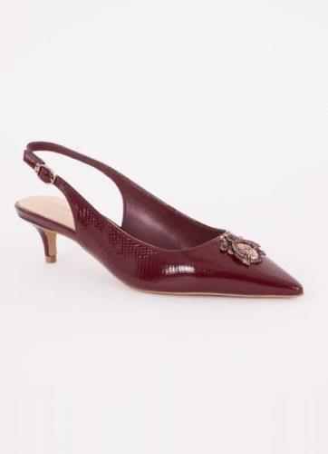 Dune London Context slingback van leer met strass