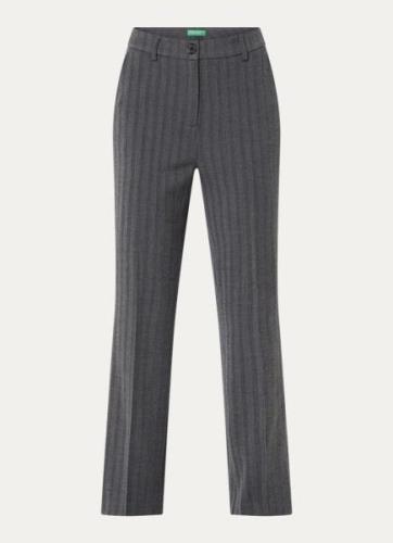 Benetton High waist straight fit pantalon met streepprint