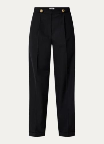 Sandro High waist straight fit pantalon in wolblend met steekzakken