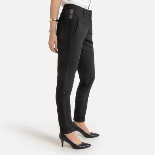 Pantalon droit, 7/8ème, esprit smocking