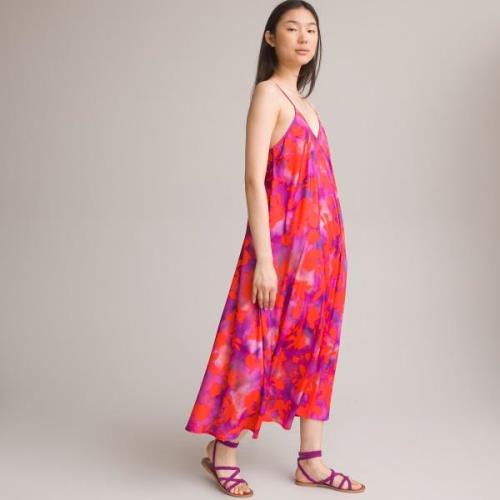 Robe longue fines bretelles, imprimé floral