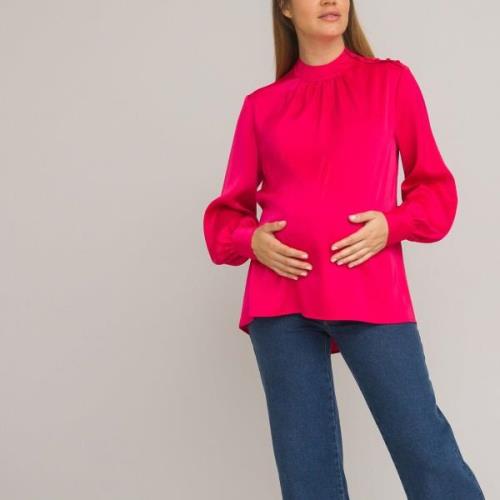 Blouse de grossesse col montant, manches longues