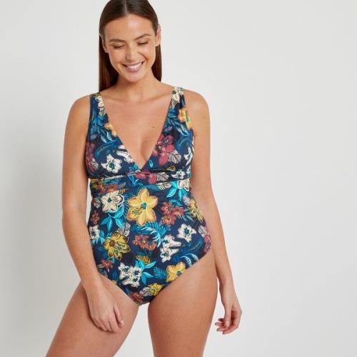 Maillot de bain 1 pièce triangle, imprimé fleurs