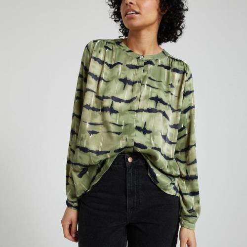 Blouse satinée, imprimé zébré