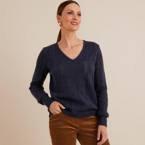 Pull col V, en fine maille pointelle