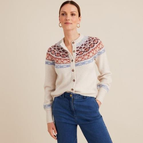 Cardigan en grosse maille jacquard, boutonné